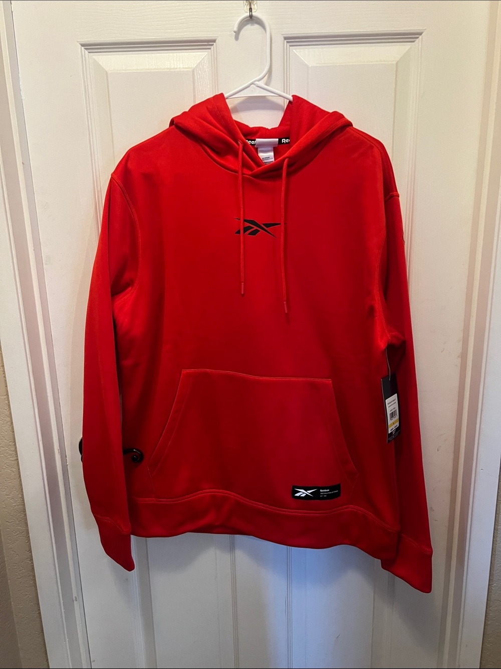 Reebok Red Pullover Hoodie with Black Logo